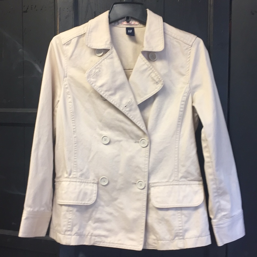 Gap Short Length Trench Jacket in Cream Size XS